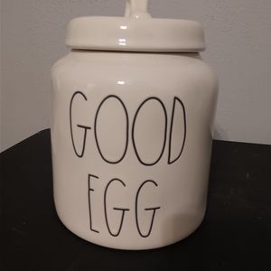 Rae Dunn White Ceramic Good Egg Canister